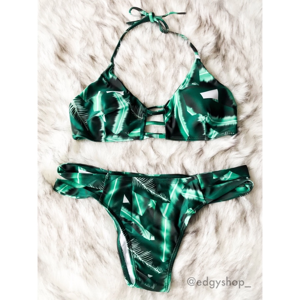 Strappy Back Halter Bikini - Picture 1 of 5